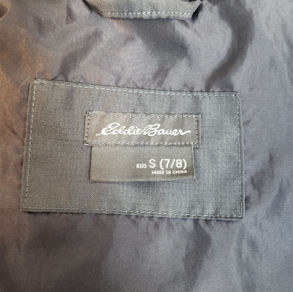 Eddie Bauer Red & Gray Zipper Hoddie Boys Windbreaker Size S 7/8 - Picture 3 of 7